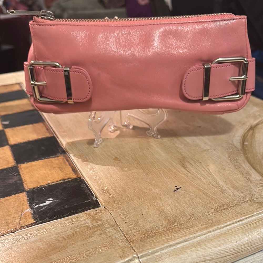 Banana Republic Pink and Silver Wristlet with Shimmery Finish